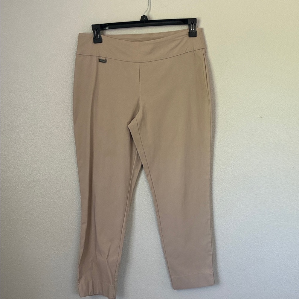 Peck & Peck Cropped Pull-On Pants in Taupe